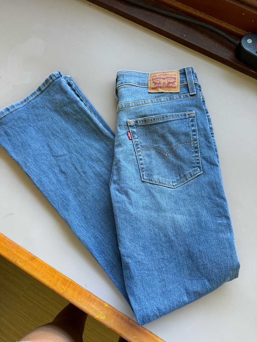Levi's 725 High Rise Boot Cut W29 L30 Blue Denim Jeans 80% Cotton